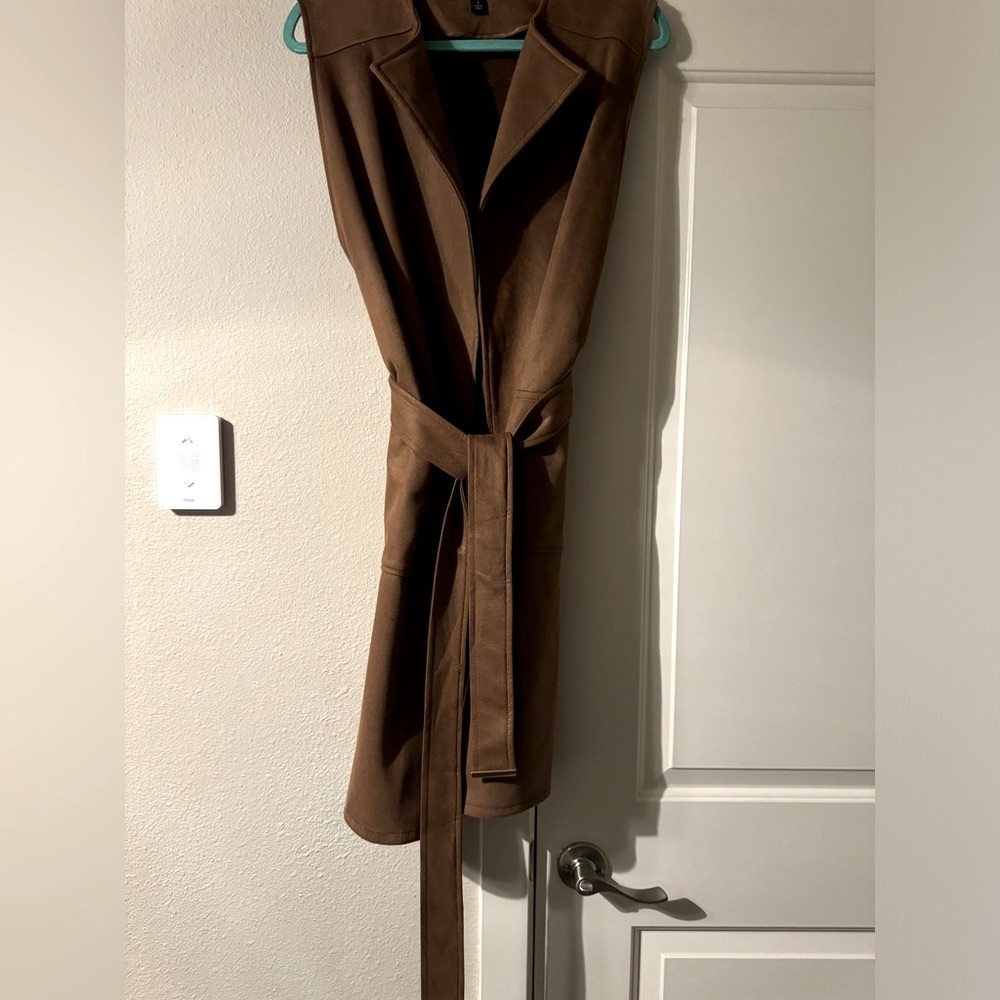 Marc New York Sleeveless Belted Coat/Vest Dress - Picture 4 of 9